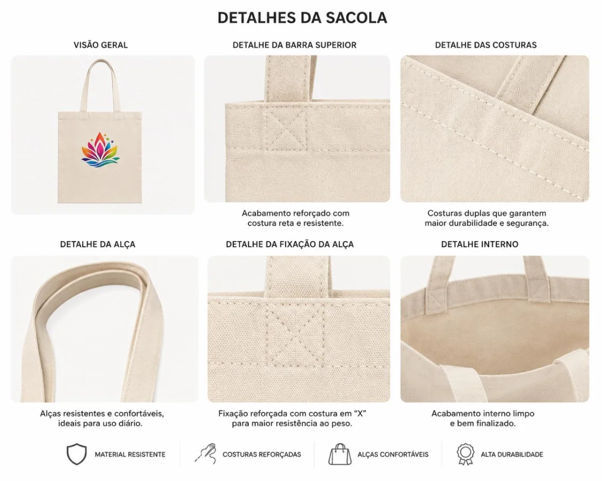 SACOLA ECOLOGICA PROMOCIONAL PERSONALIZADAS PARA BRINDES E LEMBRANCINHAS - Imagem 3