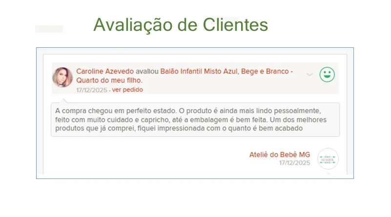 Balão Infantil Misto Azul, Bege e Branco ( 01 unidade ) - Imagem 8