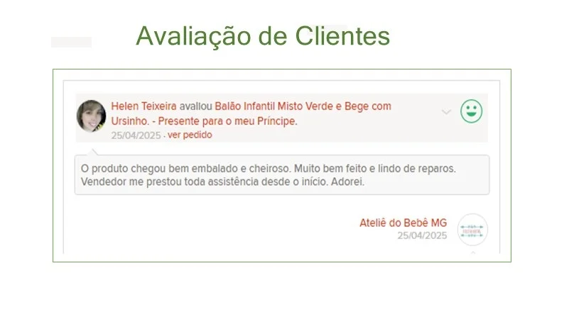 Balão Infantil Misto Verde, Bege e Branco ( 01 Unidade ) - Imagem 6