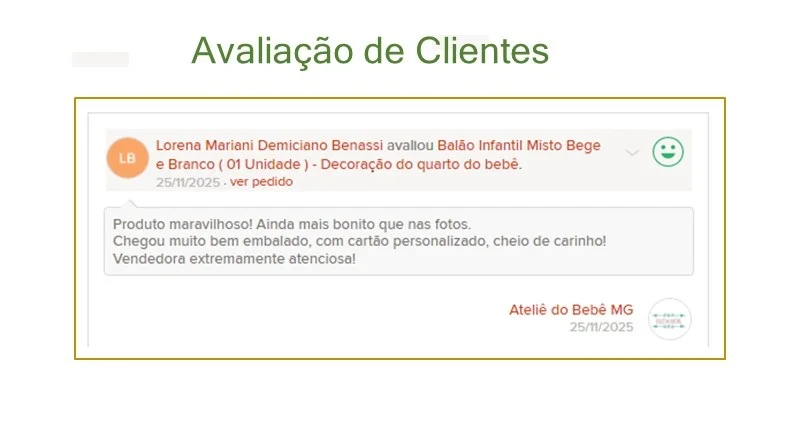 Balão Infantil Misto Bege e Branco ( 01 Unidade ) - Imagem 6