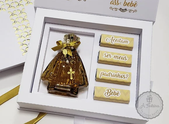 Convite Padrinhos Batizado Ambar - Imagem 2