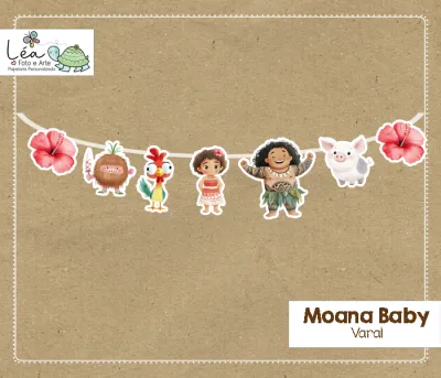 Varal Festa Tema Moana Baby
