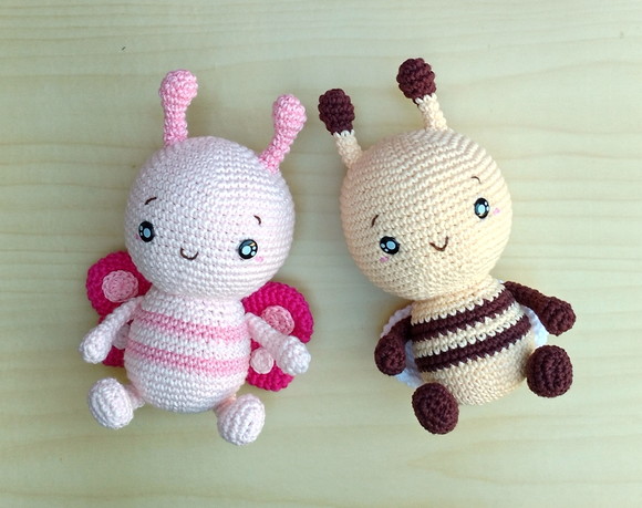 Borboleta Bia e Abelha Mia Amigurumi - Imagem 3