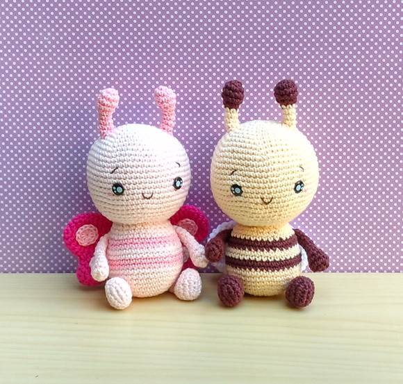 Borboleta Bia e Abelha Mia Amigurumi