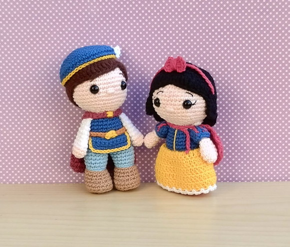 Kit Branca de Neve e Príncipe Fernando Amigurumi
