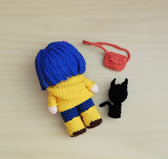 Kit Coraline e o Gato Preto Amigurumis - Imagem 4