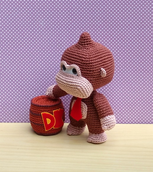 Donkey Kong Amigurumi + Barril - Imagem 3