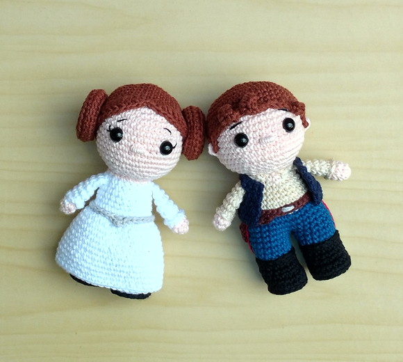 Kit Han Solo e Princesa Leia Amigurumi - Imagem 2