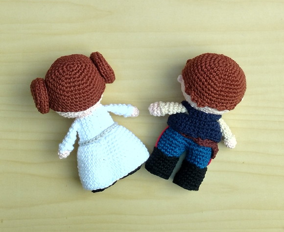 Kit Han Solo e Princesa Leia Amigurumi - Imagem 3
