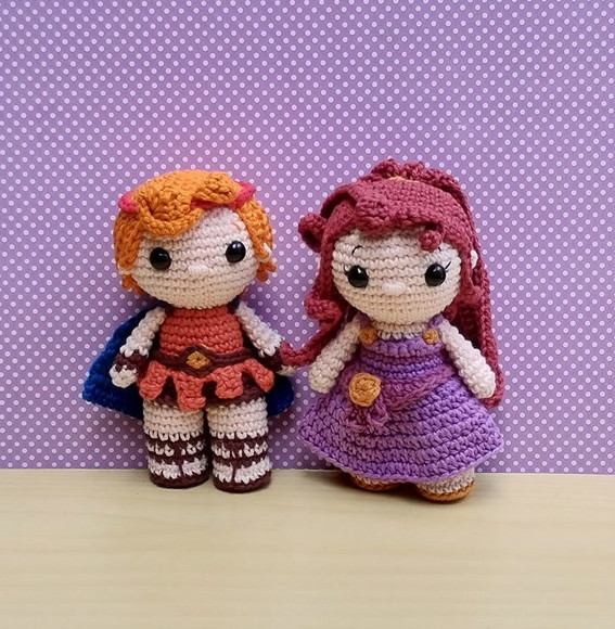 Kit Hércules e Megara Amigurumi