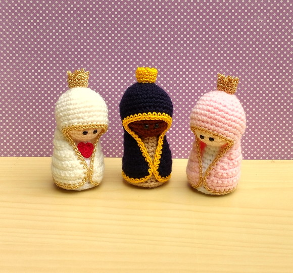 Kit com 3 Mini Nossa Senhora Amigurumi