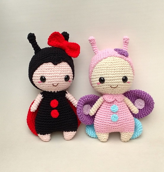 Kit Joaninha e Borboleta Amigurumi - Imagem 2