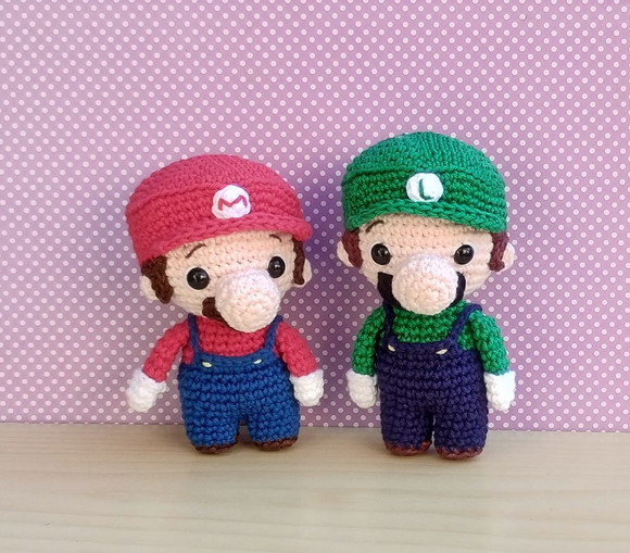 Mario e Luigi Chibi - Super Mario Amigurumi
