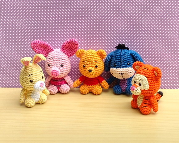 Kit Pooh Tigrão Leitão Abel Ió  Amigurumi - 5 personagens