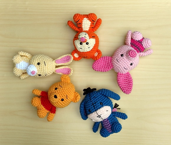 Kit Pooh Tigrão Leitão Abel Ió Amigurumi - 5 personagens - Imagem 3