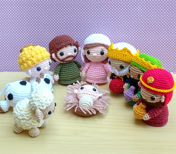 Presépio 10 Peças Amigurumi ** Burrinho Brinde