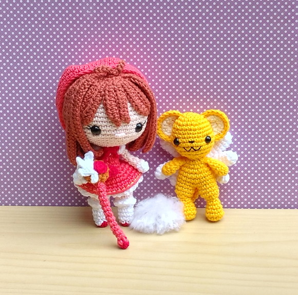 Kit Sakura Card Captors e Kero-chan Amigurumi