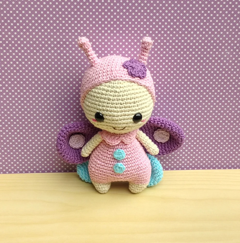 Trio Jardim Encantado Borboleta, Abelha e Joaninha Amigurumi - Imagem 6