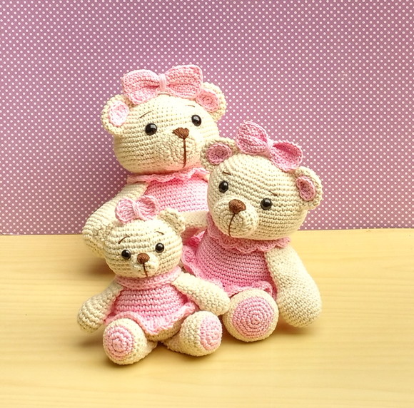Trio Ursinhas Charlote Amigurumi