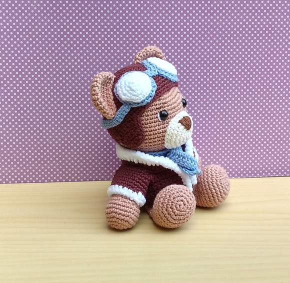 Urso Aviador Álvaro Amigurumi - Imagem 2