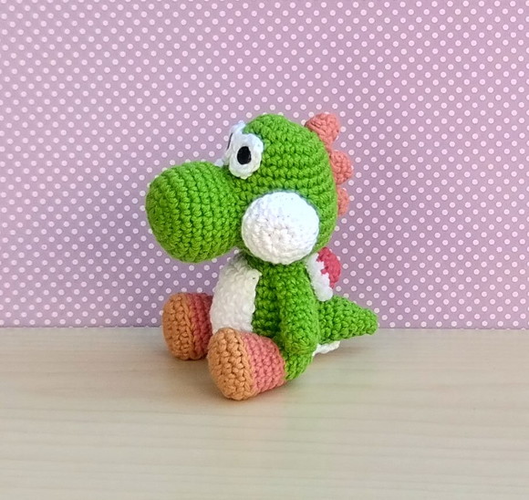 Dinossauro Yoshi Chibi Amigurumi