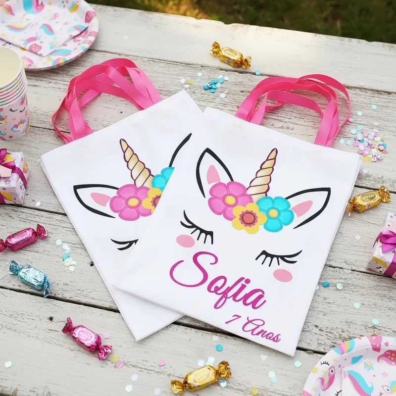 Bolsinhas Unicórnio Personalizadas | 10 Unidades | Ecobag Sacolinha - Imagem 4