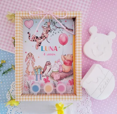 Lembrancinha aniversario Kit pintura em gesso ursinho pooh