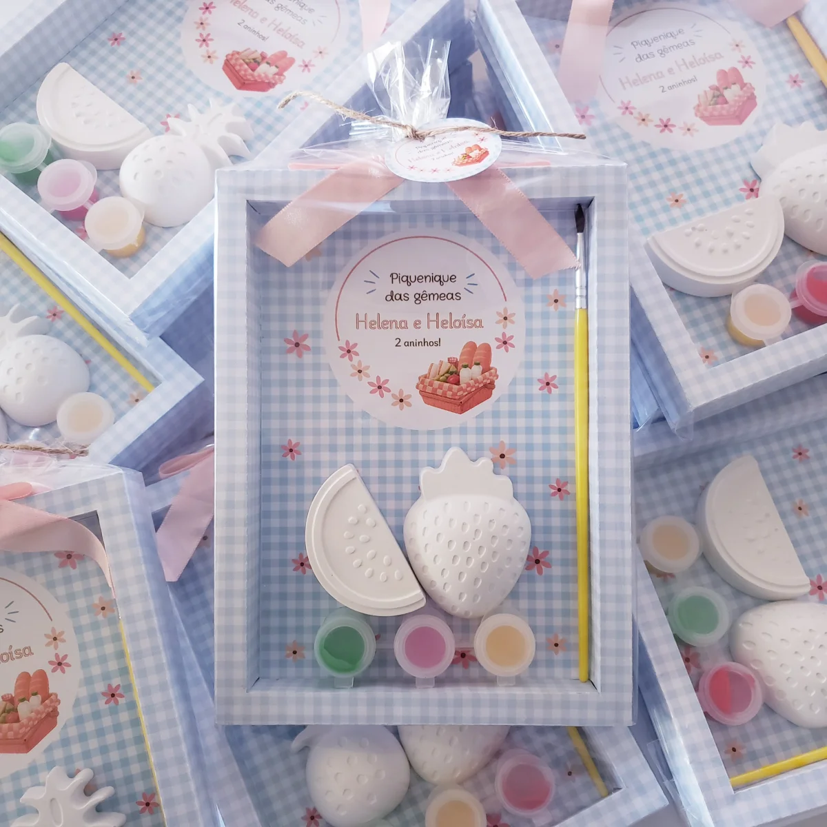 Lembrancinha aniversario Kit pintura em gesso picnic - Imagem 1