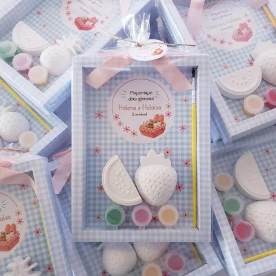 Lembrancinha aniversario Kit pintura em gesso picnic