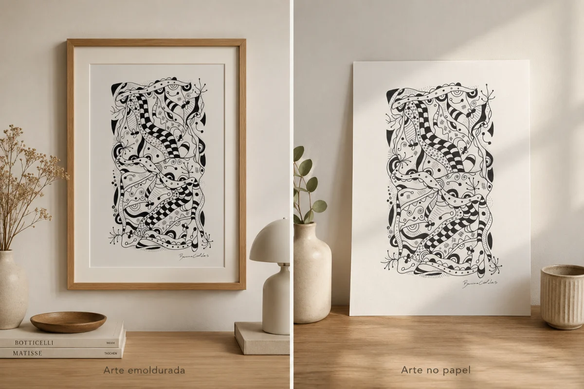 Arte Abstrata Original em Nanquim A4 para Decoração de Ambientes e Quadros - Imagem 5