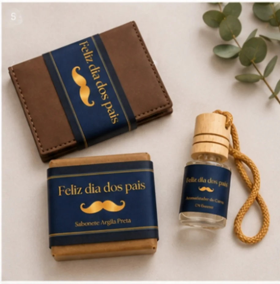 Kit Dia dos Pais Personalizado com Porta Cartão, Sabonete Detox e Aromatizador | Presente Masculino - Imagem 6
