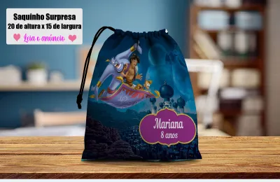 Saquinho Surpresa Personalizado para lembrancinhas infantil do Aladim