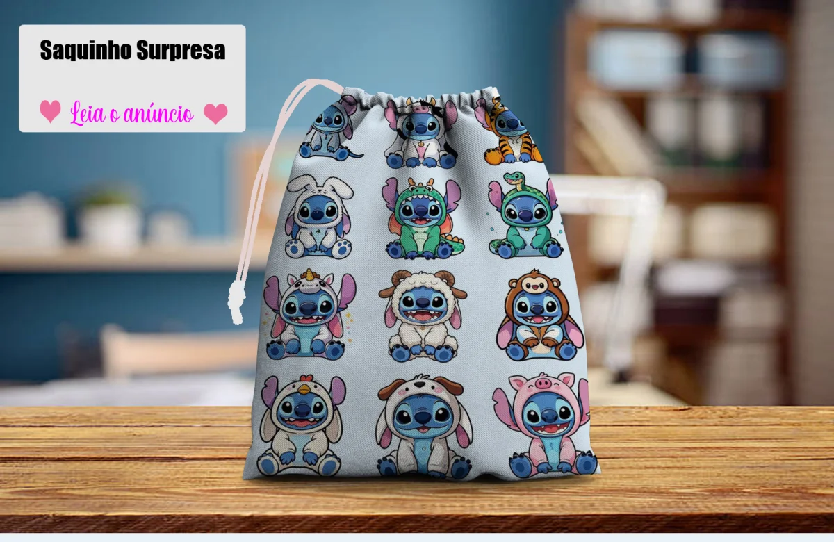 Saquinho Surpresa Personalizado para lembrancinhas infantil do Sticth - Imagem 3