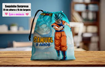 Saquinho Surpresa Personalizado para lembrancinhas infantil Dragon Ball