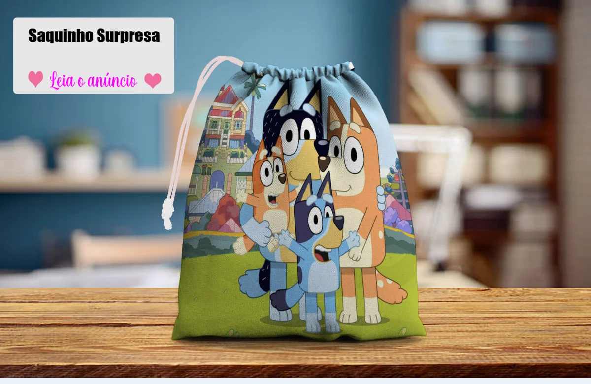 Saquinho Surpresa Personalizado para lembrancinhas infantil Bluey e Bingo - Imagem 2