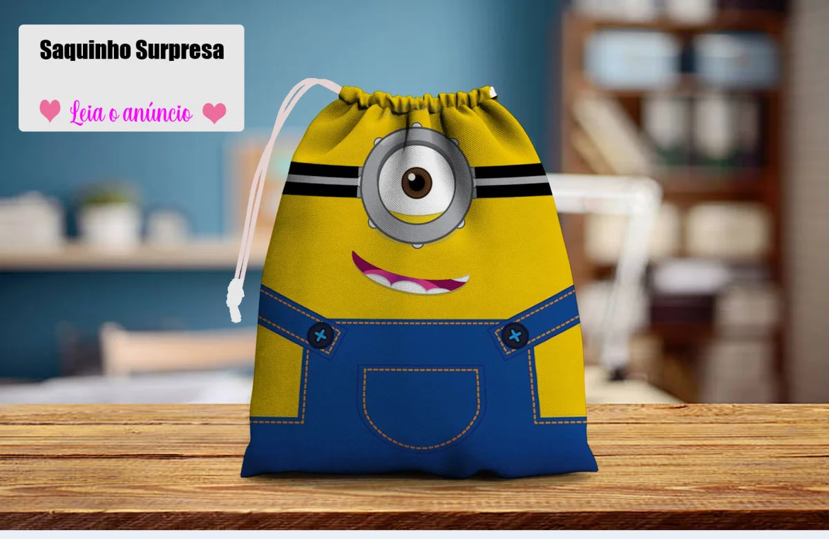 Saquinho Surpresa Personalizado para lembrancinhas infantil dos Minions - Imagem 3