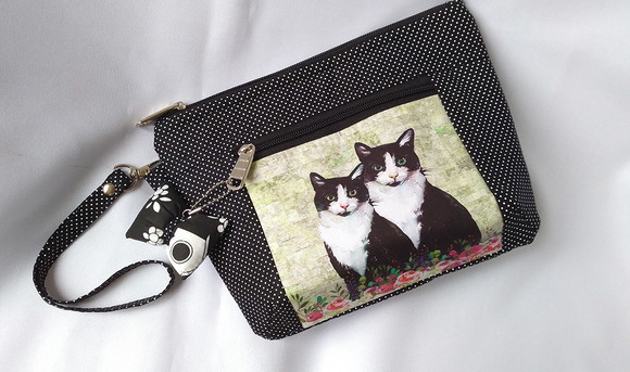 126. Necessaire em Tecido com Estampa de Gatos - Imagem 5