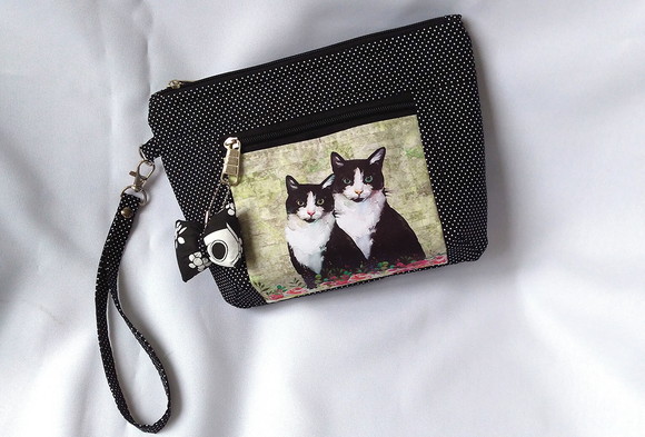 126. Necessaire em Tecido com Estampa de Gatos - Imagem 3