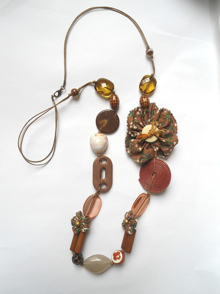 Colar Artesanal com Tecido (159) - Imagem 3