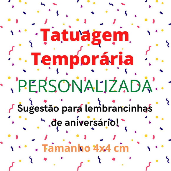 80 Tatuagens Temporárias Personalizada 4x4 cm