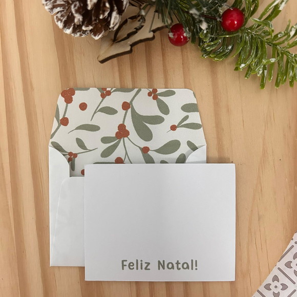 Mini Cartões com Envelopes - Natal - 10 Unidades