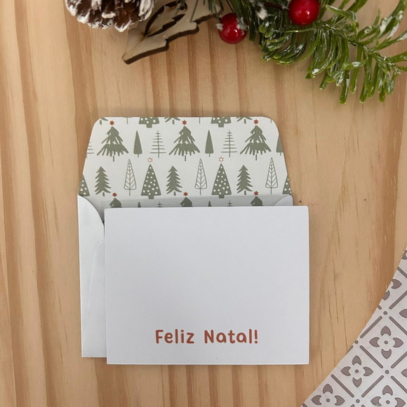 Mini Cartões com Envelopes - Natal - 10 Unidades