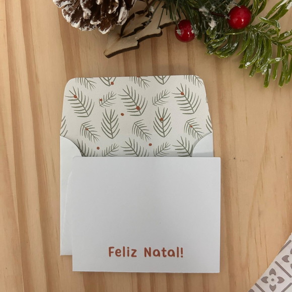 Mini Cartões com Envelopes - Natal - 10 Unidades