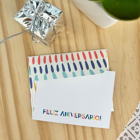 15 Mini Cartões com Envelopes - Aniversário