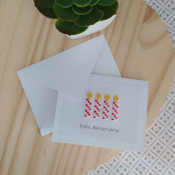 Cartões Bordados Aniversário