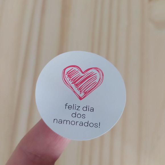 Adesivo Redondo - Dia dos Namorados