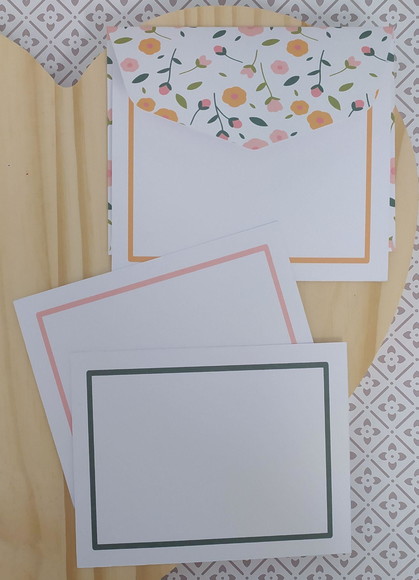 Envelope Floral com Cartão - 10 Unidades