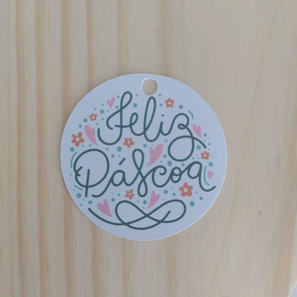 Tag Páscoa Redonda 5 cm