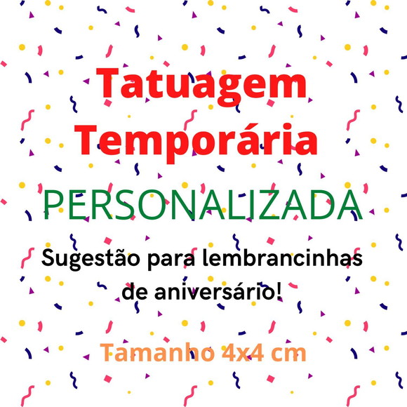 35 Tatuagens Temporárias Personalizada 4x4 cm