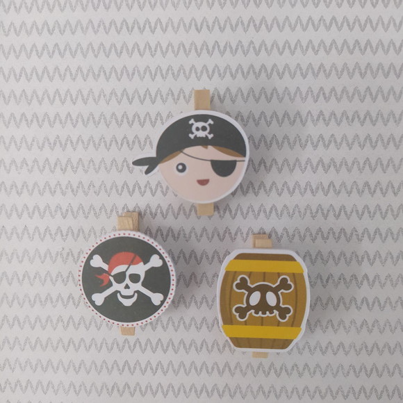 Mini Pregadores Personalizados - Pirata